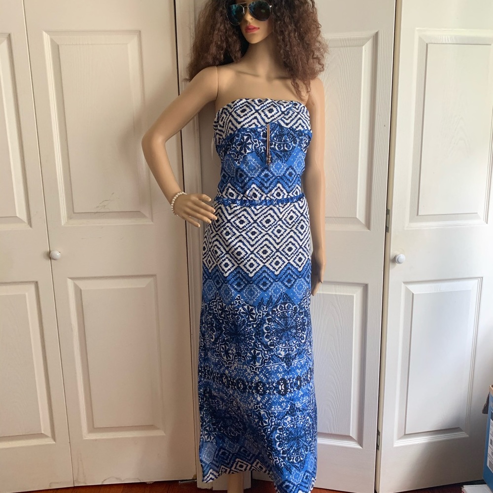 Strapless Blue Beautiful Dress